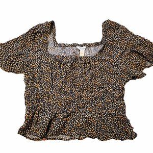 Arizona Jean Co. Multi Ditsy Floral Crop Top Size L